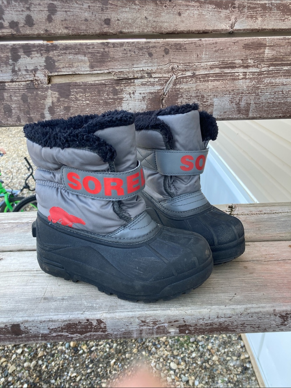 Sorel Kids Gray and Blacwinter boots